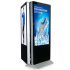 वैकल्पिक के लिए 55 इंच मंजिल डबल साइड टच स्क्रीन डिजिटल साइनेज स्मार्ट कियोस्क काला सफेद खड़ा है