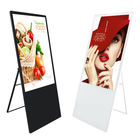 पोर्टेबल मोबाइल 49 इंच मंजिल स्टैंड पोस्टर एलसीडी विज्ञापन डिजिटल साइनेज प्रदर्शन बोर्डों