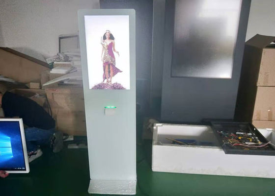 उच्च चमक सफेद बड़े 42 इंच अवरक्त स्पर्श जानकारी कियोस्क टच स्क्रीन प्रिंटर के साथ